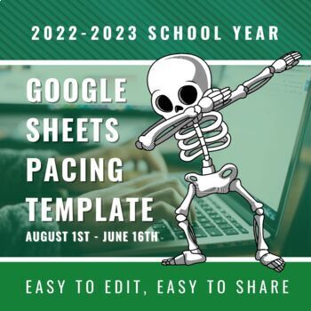 Preview of 2022 - 2023 Google Sheets Pacing Guide Template