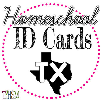 Preview of 2022-2023 Homeschool ID Cards for Teachers and Students - Texas (TX)