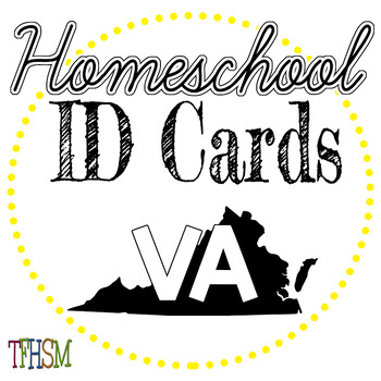 Preview of 2022-2023 Homeschool ID Cards for Teachers and Students - Virginia (VA)