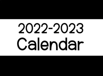 Preview of 2022-2023 Interactive Promethean ActivInspire Calendar