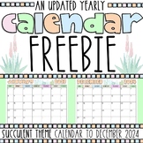 2023-2024 Printable & Digitally EDITABLE Cacti Calendar FREEBIE | Yearly Update
