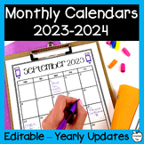 2022-2023 Printable and Editable Monthly Calendar - Free Yearly Updates