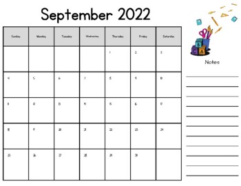 2022-2023 School Calendar Printable by Mrs Ogdens Class Creative