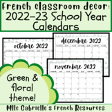 2022-2023 School Year French Calendars
