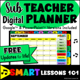 2024-2025 Substitute Digital Teacher Planner Editable PPT 