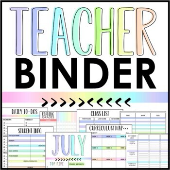 Preview of 2023-2024 Teacher Binder BUNDLE (July 2021-June 2026)