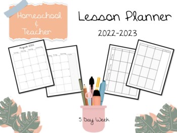 Preview of 2022-2023 Teacher Lesson Planner (July-June) M-F