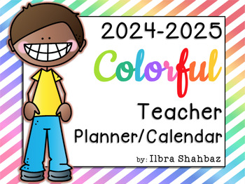 Preview of 2023-2024 Teacher Planner/Calendar {Color} {EDITABLE}