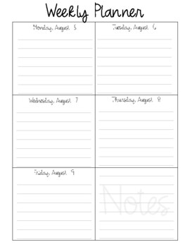 2022-2023 Weekly Calendar/Agenda Pages by TeachingWith2Littles18