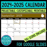 Projectable, printable, editable 2024-2025 calendar in Goo