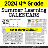 2024 4th Grade Summer Learning Calendars