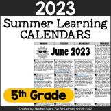 2022 5th Grade Summer Distance Learning Calendars