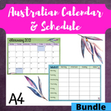 2022 Australian Calendar and Weekly Schedule Bundle