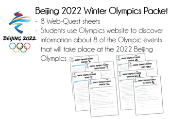 Preview of 2022 Beijing Winter Olympics Games No Prep Packet- Research Based