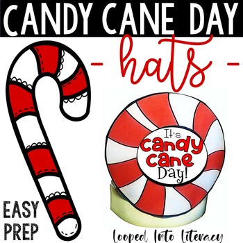 Preview of 2023 CANDY CANE RED WHITE DAY HAT CRAFT CHRISTMAS FUN! EASY PREP!