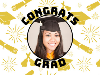 Preview of 2023 Congrats Grad Medium & Large Poster/Yard Sign/Slide Photo Canva Template