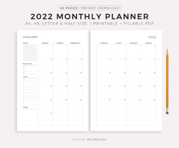 monthly planner 2 pages teaching resources teachers pay teachers