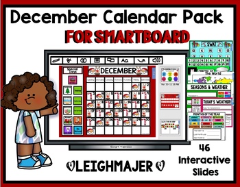 Preview of 2023 December Calendar and Math Pack for Smartboard