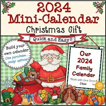 Preview of 2024 Edition * Personalized Christmas Mini-Calendar Gift/Present Art Activity