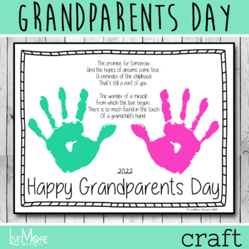 Preview of 2024 Grandparents Day Handprint and Poem Printable Craft - Art
