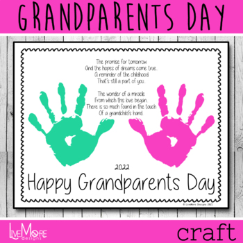 Preview of 2024 Grandparents Day Handprint and Poem Printable Craft - Art
