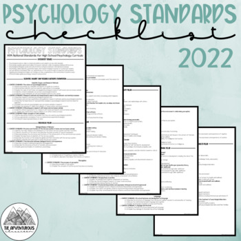 Preview of 2022 High School Psychology Standards Checklist
