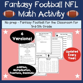 Preview of 2023 NFL Fantasy Football - Math Project - Differentiated for 2nd - 5th Grade