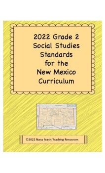 Preview of 2022 New Mexico Second Grade Social Studies I Can Statement Posters