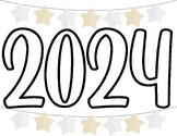 2024 New Year Coloring Sheet