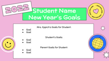 Preview of 2022 New Year's Goals | Family Involvement | FREEBIE | New Year's Goal Setting