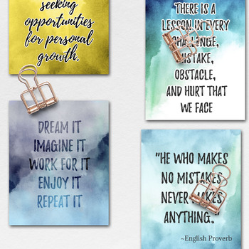 Vision Board Printables for Women, Positive Quote Cards for
