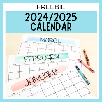 2022 printable calendar watercolor jan dec monthly teacher planner