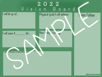 Preview of 2022 Printable Vision Board--Color