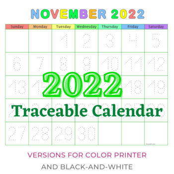 Calendar Traceable Worksheets & Teaching Resources | Tpt