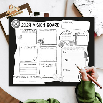 2024 Vision Board Kit With Printable Words Quotes Images -  Australia   Vision board kit, Vision board template, Printable vision board template