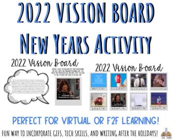 Preview of 2022 Vision Board - Digital New Years Activity (Google Slides)