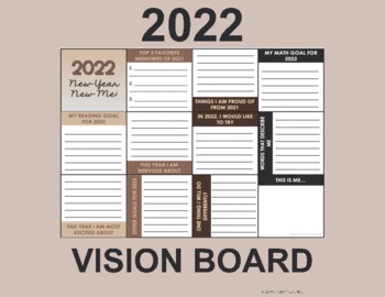 2022 Vision Board- Goal Setting Printable by Learning With Laurel