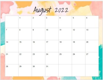 Preview of 2022 Watercolor Calendar