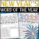 Happy New Years 2024 One Word of the Year Worksheet Activi