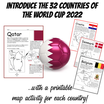 Preview of 2022 World Cup 32 Countries Printable Worksheets Bundle