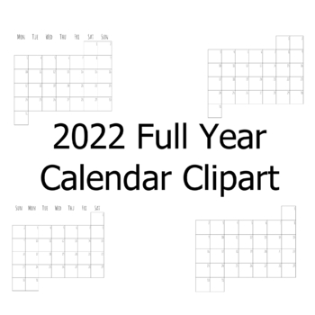 2022 calendar clip art