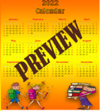 2022 calendar : classroom decoration and organization