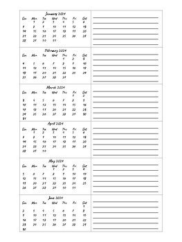 2023-2024 12 Month Calendar by Ryan Rainey | TPT