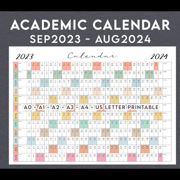 2023-2024 Academic Wall Calendar. School year calendar, Large Calendar