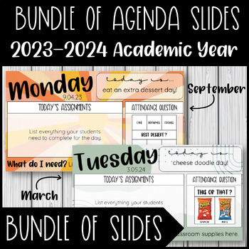 Preview of 2023-2024 Academic Year Agenda Slides - Editable Google Slides