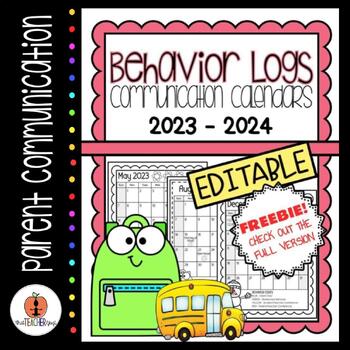 Preview of 2023 - 2024 Behavior/Communication Calendar Logs  (FREEBIE)