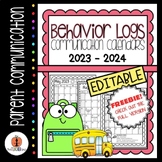 2023 - 2024 Behavior/Communication Calendar Logs  (FREEBIE)