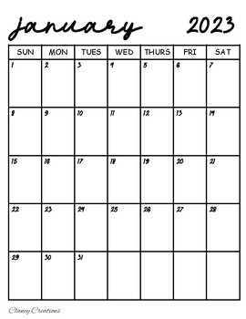 2023-2024 Calendar by Katherine Clancy | TPT