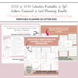 2023 & 2024 Calendar Printables & TpT Authors Financial & Goal Planning Bundle