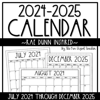 2023 - 2024 Calendar - Rae Dunn Inspired by The Fun Sized Teacher